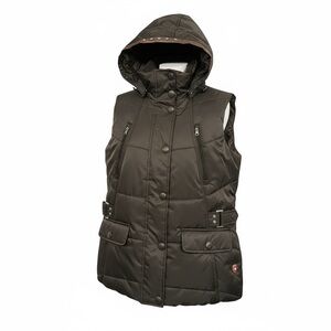 Wellensteyn Biscaya Women's Hooded Puffer Vest Sz Medium detachable Hood Quilted